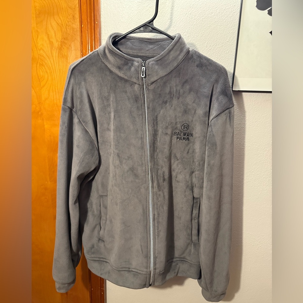 Balmain velour zip-up size L